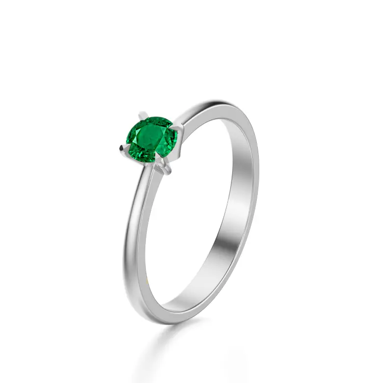 Pierścionek z białego złota ze szmaragdem AJPZ_044 Pierścionek z białego złota ze szmaragdem AJPZ_044